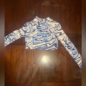 Blue & White Marble Printed shirt.